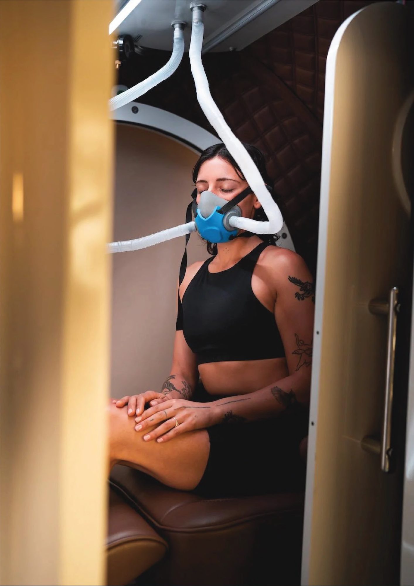 A session inside The One, breathing through the BIBS mask